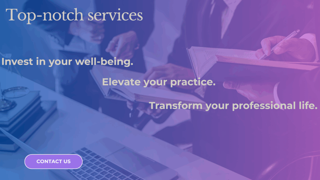 Lita offers top-notch training and workshop services specifically geared to those in high-stress professions — especially the legal profession.